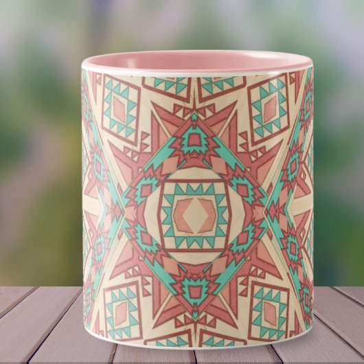 Geometrische moderne Südwest-Muster-Tasche Zweifarbige Tasse