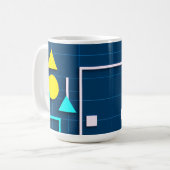 Geometrische moderne Technik Kaffeetasse (Vorderseite Links)