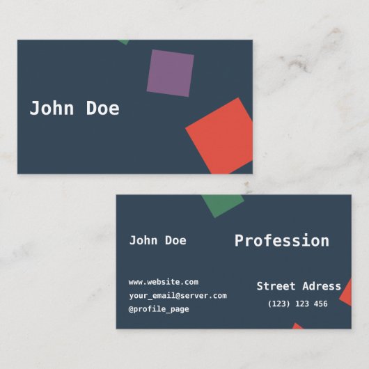 Geometrische moderne Visitenkarte (Vorne/Hinten)