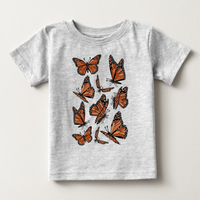 Geometrische Monarchfalter Baby T-shirt (Vorderseite)