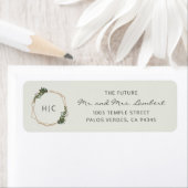 Geometrische Monogram-Hochzeitstil-Rücksendeadress (Insitu)