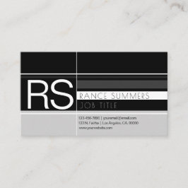 Geometrische Monogramm Grays & Black Visitenkarte