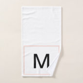 Geometrische monogramm rosa, grüne Streifen Badhandtuch Set (Handtuch)