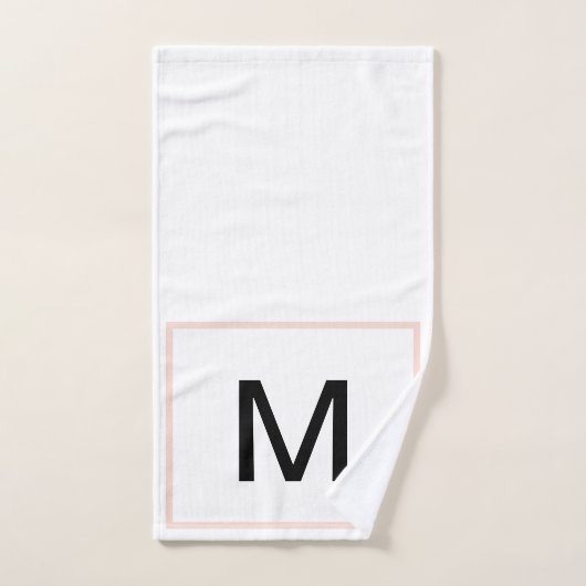 Geometrische monogramm rosa, grüne Streifen Badhandtuch Set (Handtuch)