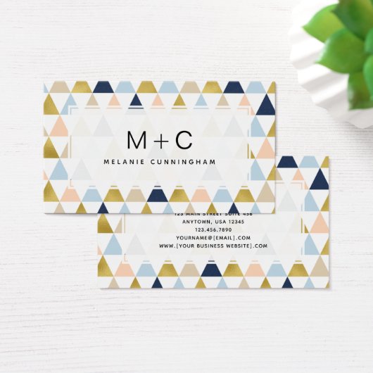 Geometrische Monogramm-Visitenkarten (Schreibtisch)
