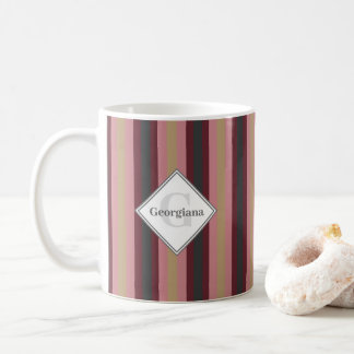 Geometrische, monogrammatische, farbige vertikale  kaffeetasse