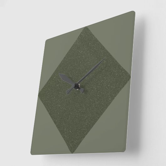 Geometrische Moosgrüne Wall-Uhr Quadratische Wanduhr (Winkel)