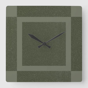 Geometrische Moosgrüne Wall-Uhr Quadratische Wanduhr