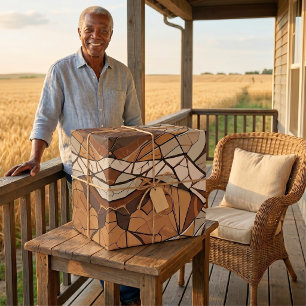 Geometrische Mosaik-Ruhestandsgeschenke für Farmer Geschenkpapier