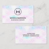 Geometrische Mosaiklinie | Monogramm Visitenkarte (Vorne/Hinten)