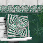 Geometrische Mosaikspirale - Grüner Marmor und Per Fliese<br><div class="desc">Geometrische Mosaikspirale - Grüner Marmor und Perle</div>