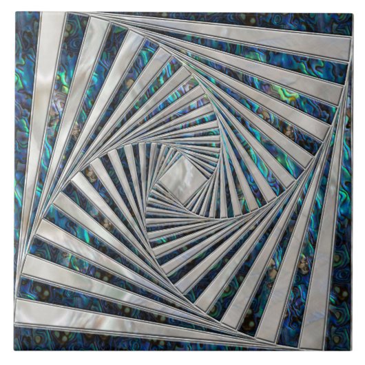 Geometrische Mosaikspirale - Perle der Abalone Fliese (Vorderseite)
