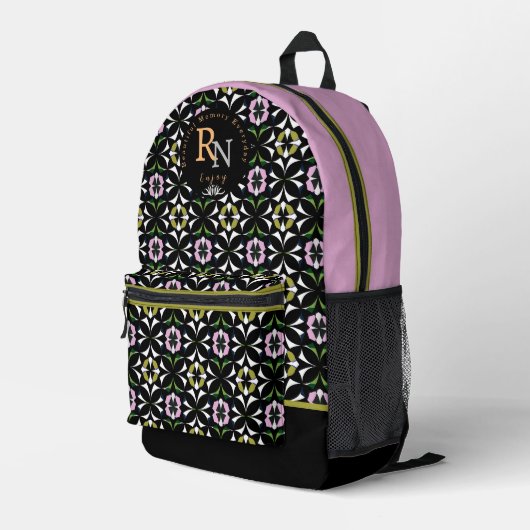 Geometrische Multicolore Bedruckter Rucksack (Rückseitige Ecke Rechts)