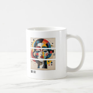Geometrische Muse – Abstrakter Gesichtsmug Kaffeetasse