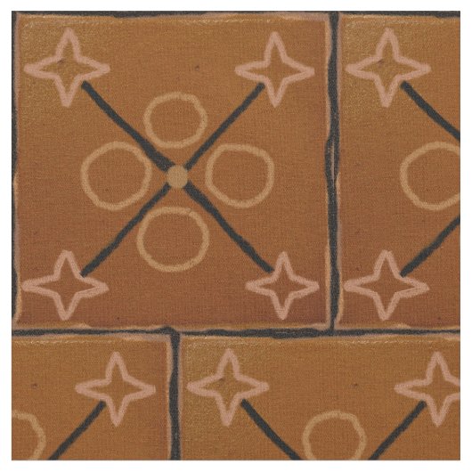 Geometrische Muster-Baumwolle Browns Stoff (Nahaufnahme)