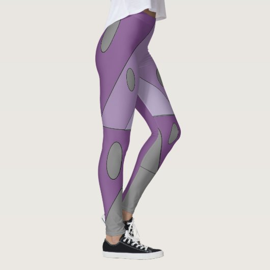 Geometrische Muster Dreieck Ovalen Lila Grau Funny Leggings (Rechts)