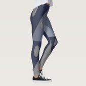Geometrische Muster Dreiecke Ovale Blau Grau Funny Leggings (Rechts)