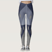 Geometrische Muster Dreiecke Ovale Blau Grau Funny Leggings (Vorderseite)