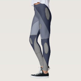 Geometrische Muster Dreiecke Ovale Blau Grau Funny Leggings