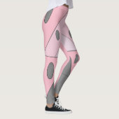 Geometrische Muster Dreiecke Ovalen Pink Grau Funn Leggings (Rechts)