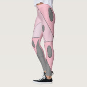 Geometrische Muster Dreiecke Ovalen Pink Grau Funn Leggings (Links)