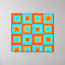 Geometrische Muster Farbe Türkis Orange Leinwanddruck