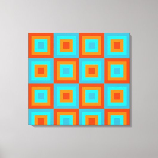 Geometrische Muster Farbe Türkis Orange Leinwanddruck (Vorderseite)