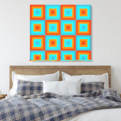 Geometrische Muster Farbe Türkis Orange Leinwanddruck (Insitu (Schlafzimmer))