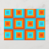 Geometrische Muster Farbe Türkis Orange Postkarte (Vorderseite)