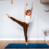 Geometrische Muster Feuer Orange und Schwarz Leggings