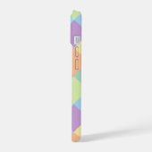 Geometrische Muster formen pastellfarbene Regenbog iPhone 15 Hülle (Linke Seite)