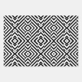Geometrische Muster für Schwarz und Weiß Op Geschenkpapier Set (Vorderseite 3)