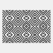 Geometrische Muster für Schwarz und Weiß Op Geschenkpapier Set (Vorderseite)