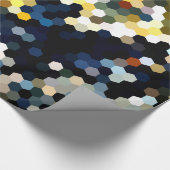 Geometrische Muster | gelbe und blaue Hexagone Geschenkpapier (Ecke)