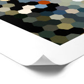 Geometrische Muster | Gelbe und blaue Hexagonen Poster (Ecke)