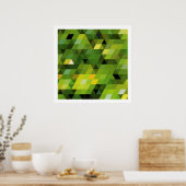 Geometrische Muster | Grüne Dreiecke Poster (Küche)