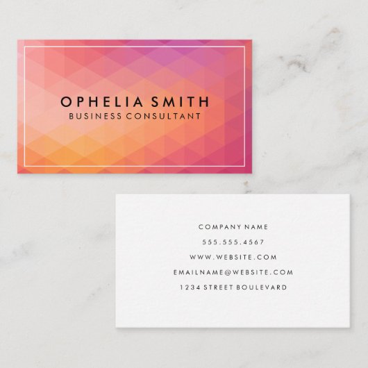 Geometrische Muster | Künstlicher Minimalwert Visitenkarte (Vorne/Hinten)