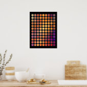 Geometrische Muster | Lila und orangefarbene Kreis Poster (Küche)