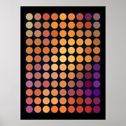 Geometrische Muster | Lila und orangefarbene Kreis Poster (Vorne)