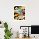 Geometrische Muster | Multicolor-Dreiecke Poster (Heimbüro)