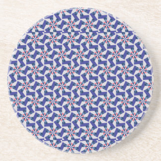 Geometrische Muster - Rot und Blau Pinwheel Unters Getränkeuntersetzer