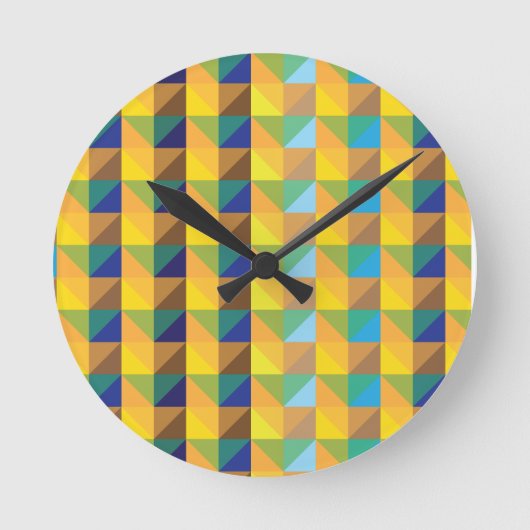 Geometrische Muster Runde Wanduhr (Vorderseite)