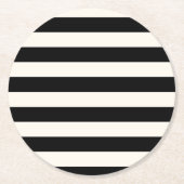 Geometrische Muster Schwarz-Weiß-Streifen Runder Pappuntersetzer (Vorderseite)