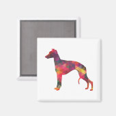 Geometrische Muster-Silhouette für Hunde Magnet (Vorderseite/Rückseite)