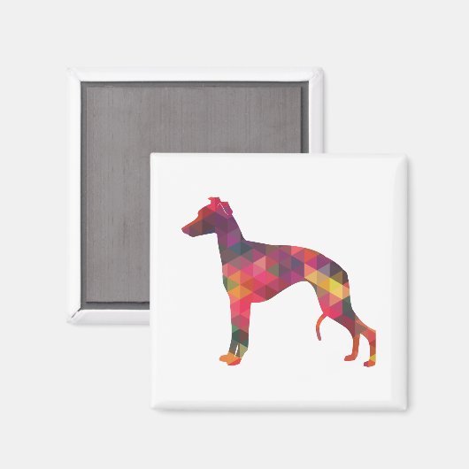 Geometrische Muster-Silhouette für Hunde Magnet (Vorderseite/Rückseite)