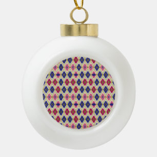 Geometrische Muster: Traditionelle Textilillustrat Keramik Kugel-Ornament