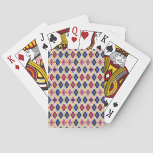 Geometrische Muster: Traditionelle Textilillustrat Spielkarten