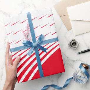 Geometrische Muster Weihnachten Rote Weiße Kunst Geschenkpapier
