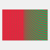 Geometrische Muster Weihnachts Rot Grün Künstleris Geschenkpapier Set (Vorderseite)