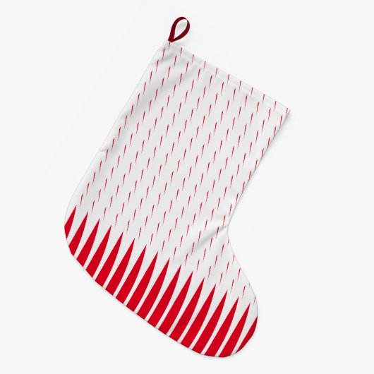 Geometrische Muster Weihnachts-Weißspitzen-Cool Großer Weihnachtsstrumpf (Vorderansicht (hängend))